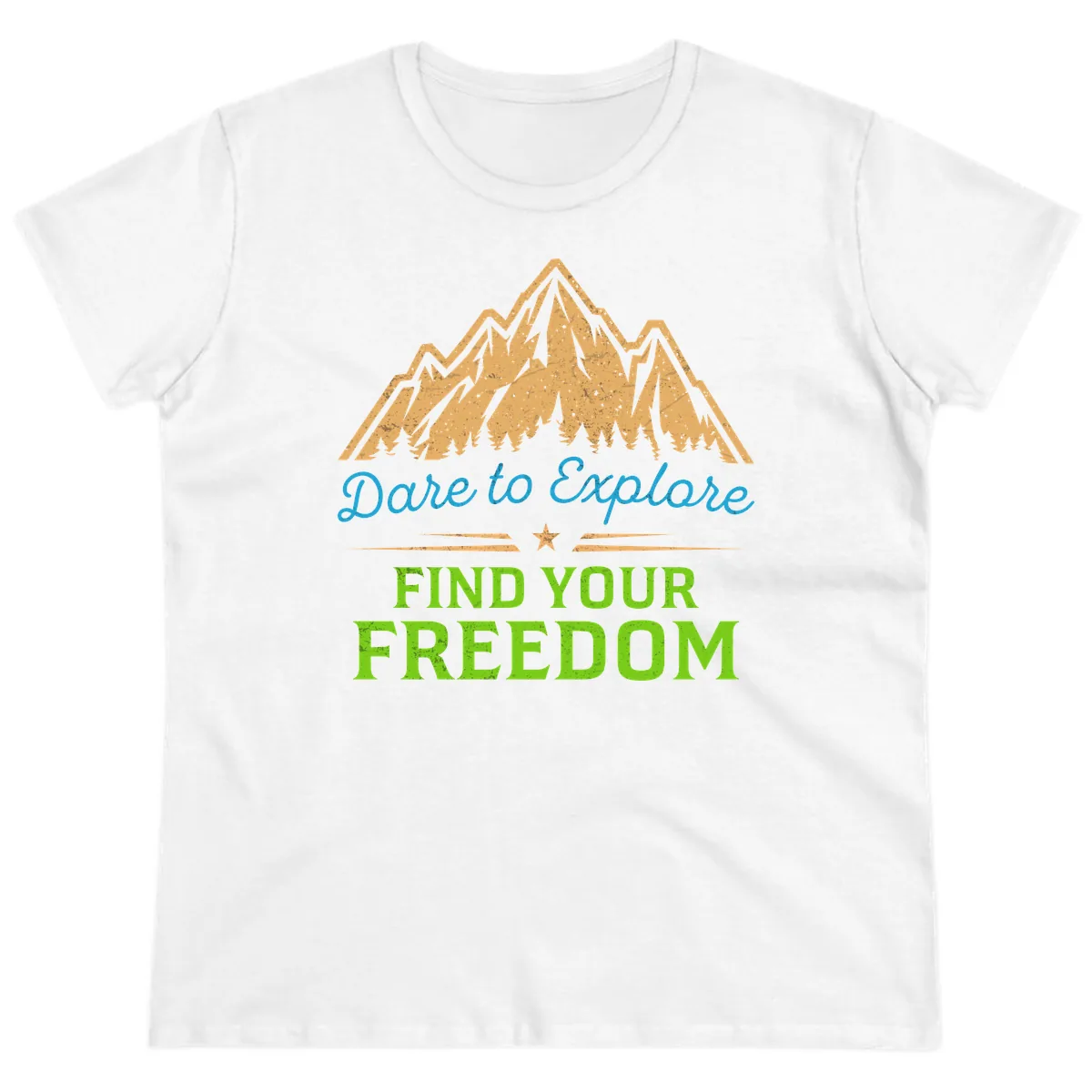 Dare To Explore Find Your Freedom Ladies Tee in White