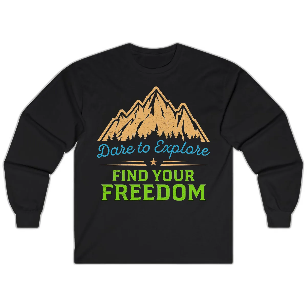 Dare To Explore Find Your Freedom Long Sleeve in Black