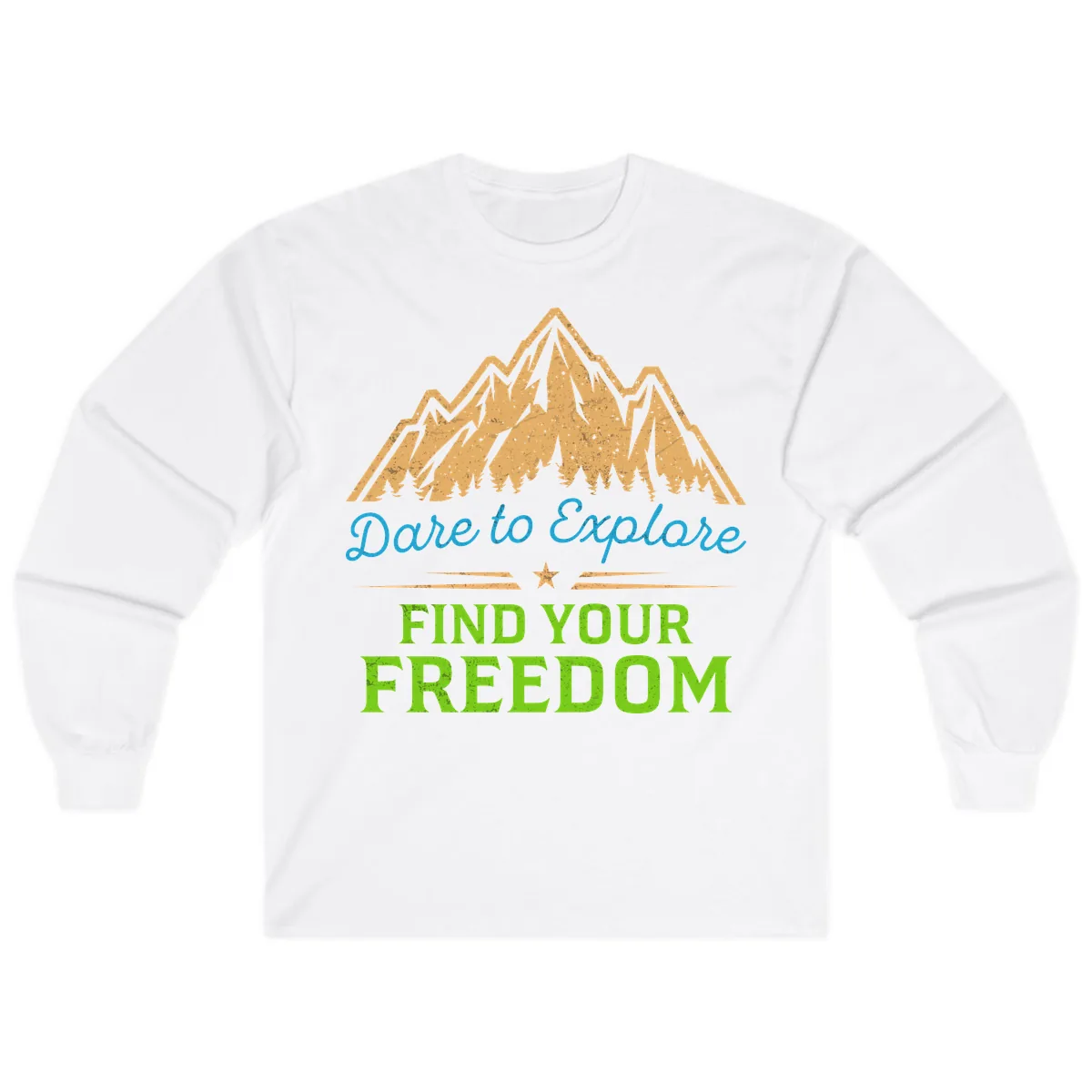 Dare To Explore Find Your Freedom Long Sleeve in White