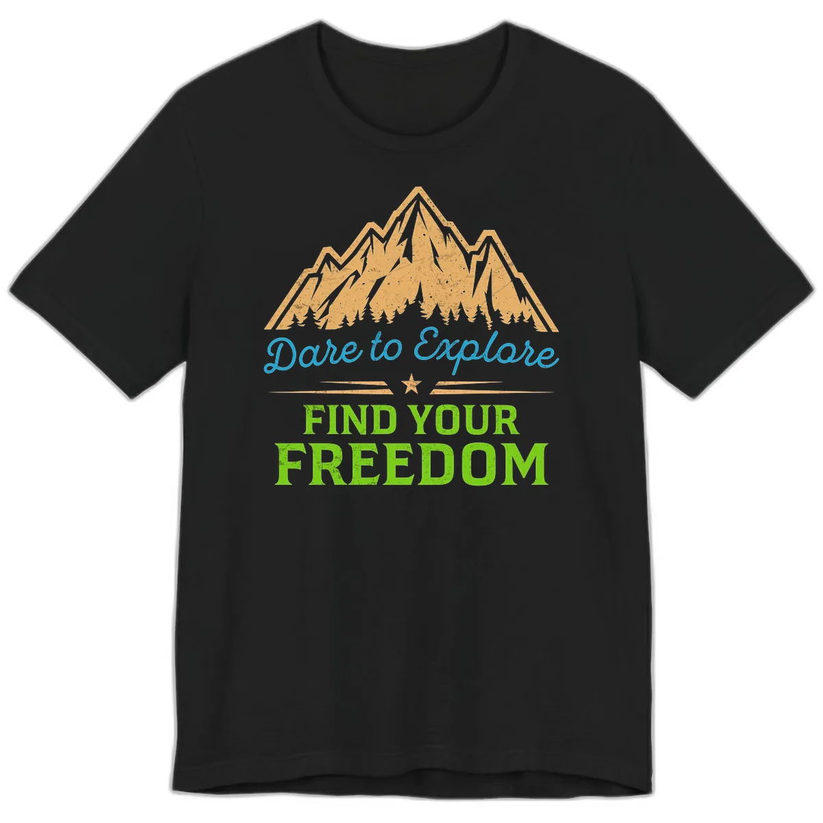 Dare To Explore Find Your Freedom Premium T-Shirt in Black