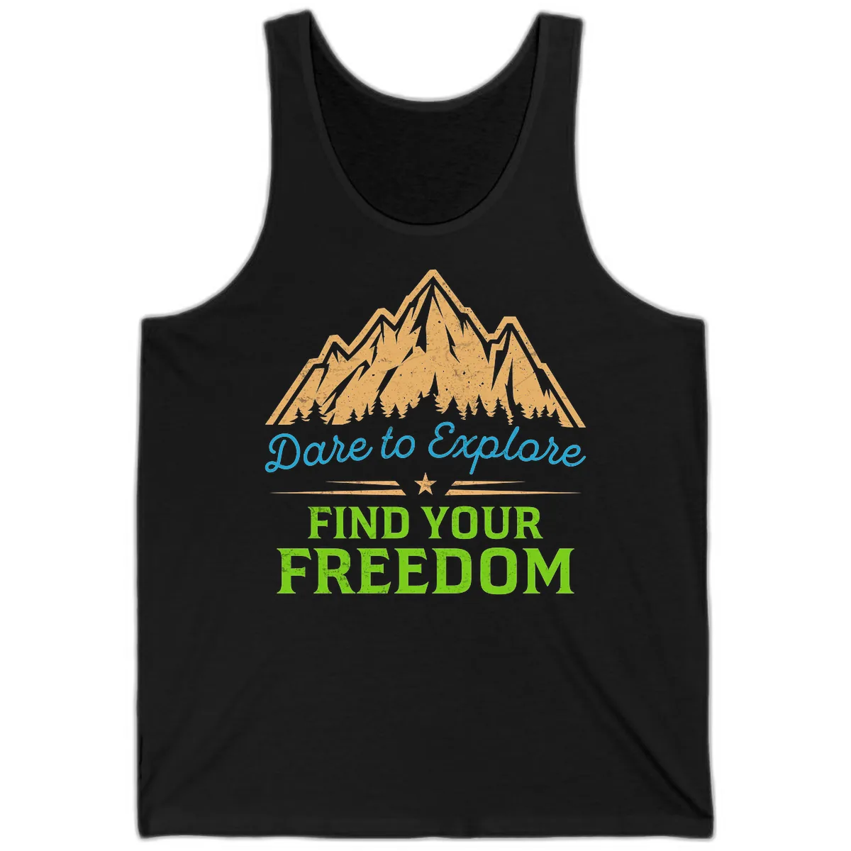 Dare To Explore Find Your Freedom Tank in Black