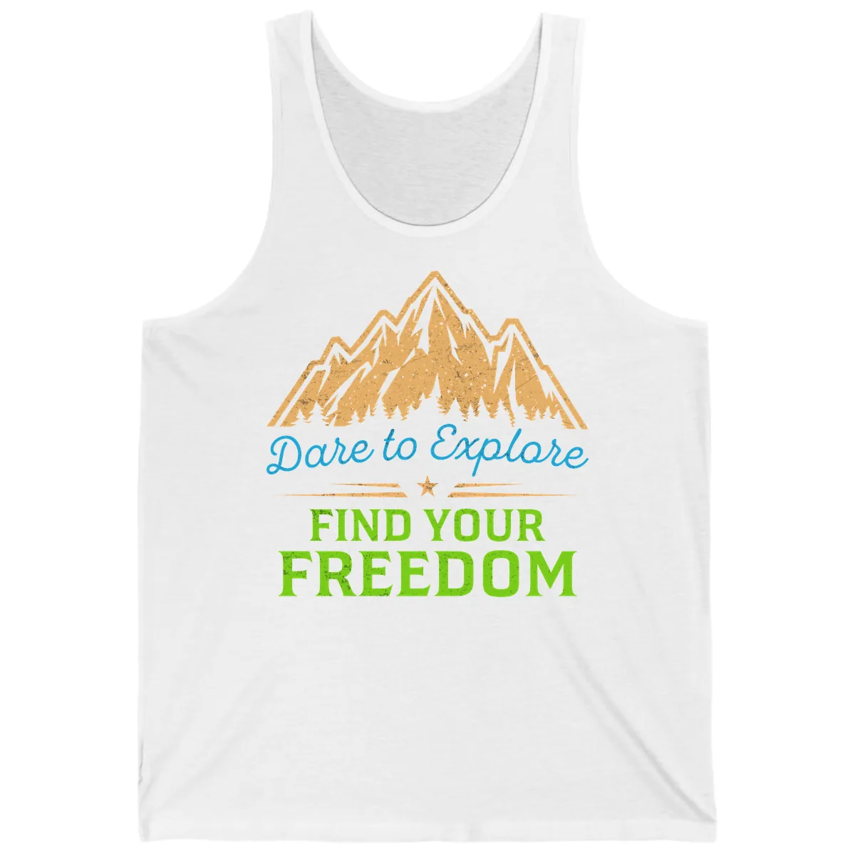 Dare To Explore Find Your Freedom Tank in White