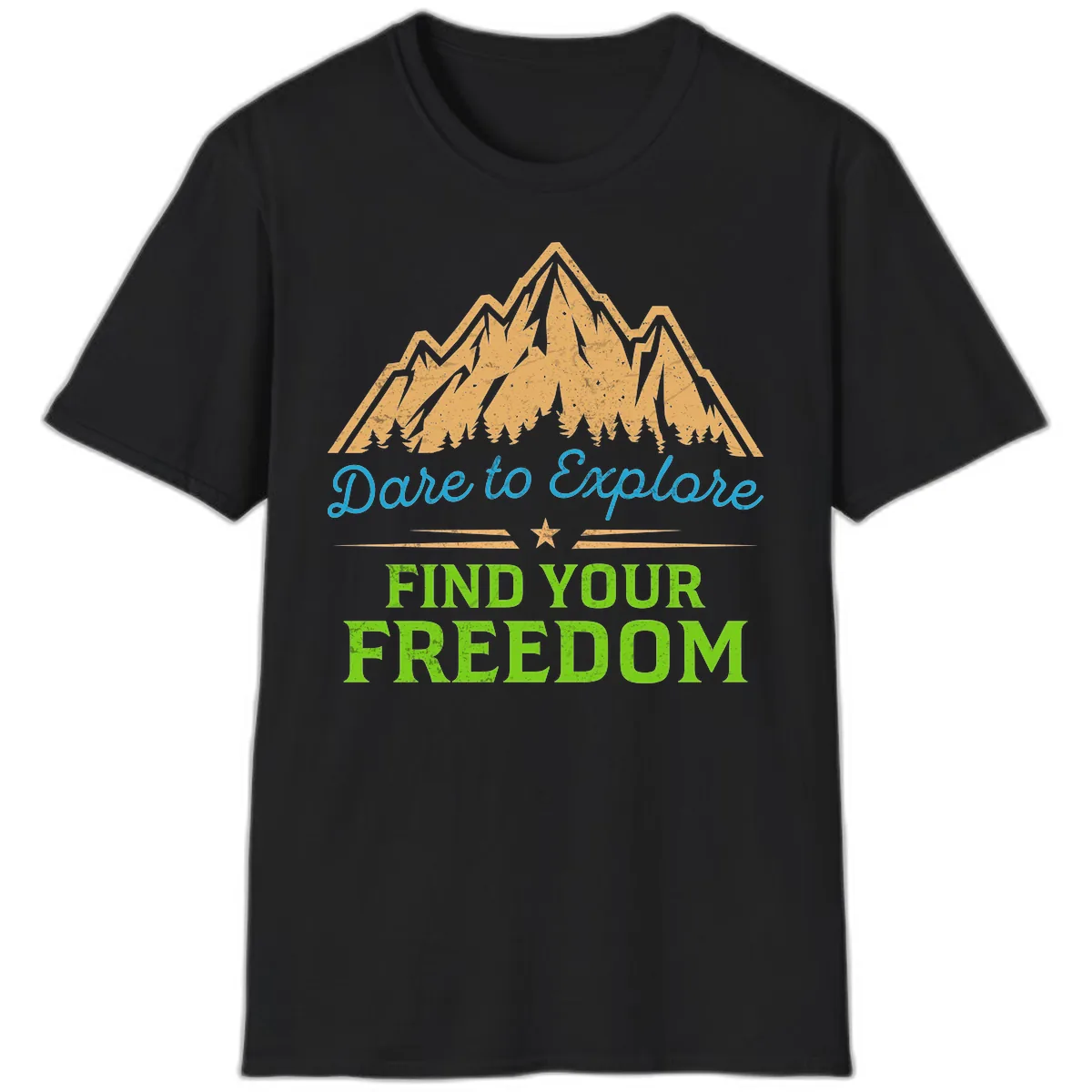 Dare To Explore Find Your Freedom T-Shirt in Black