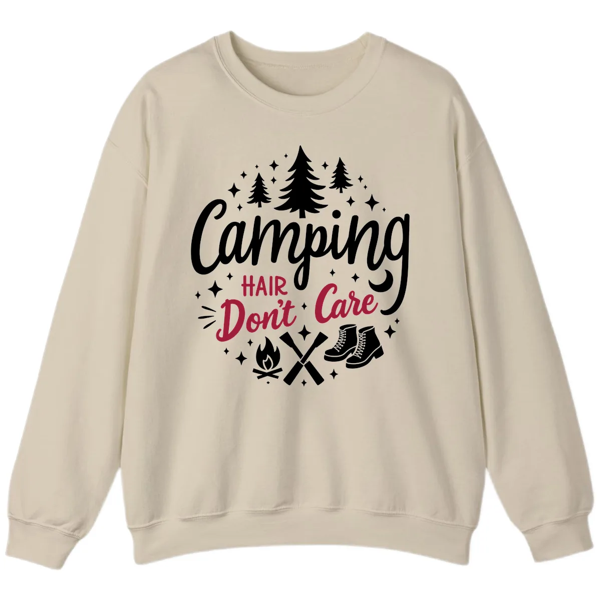 Camping Hair Don't Care Sweatshirt in Sand