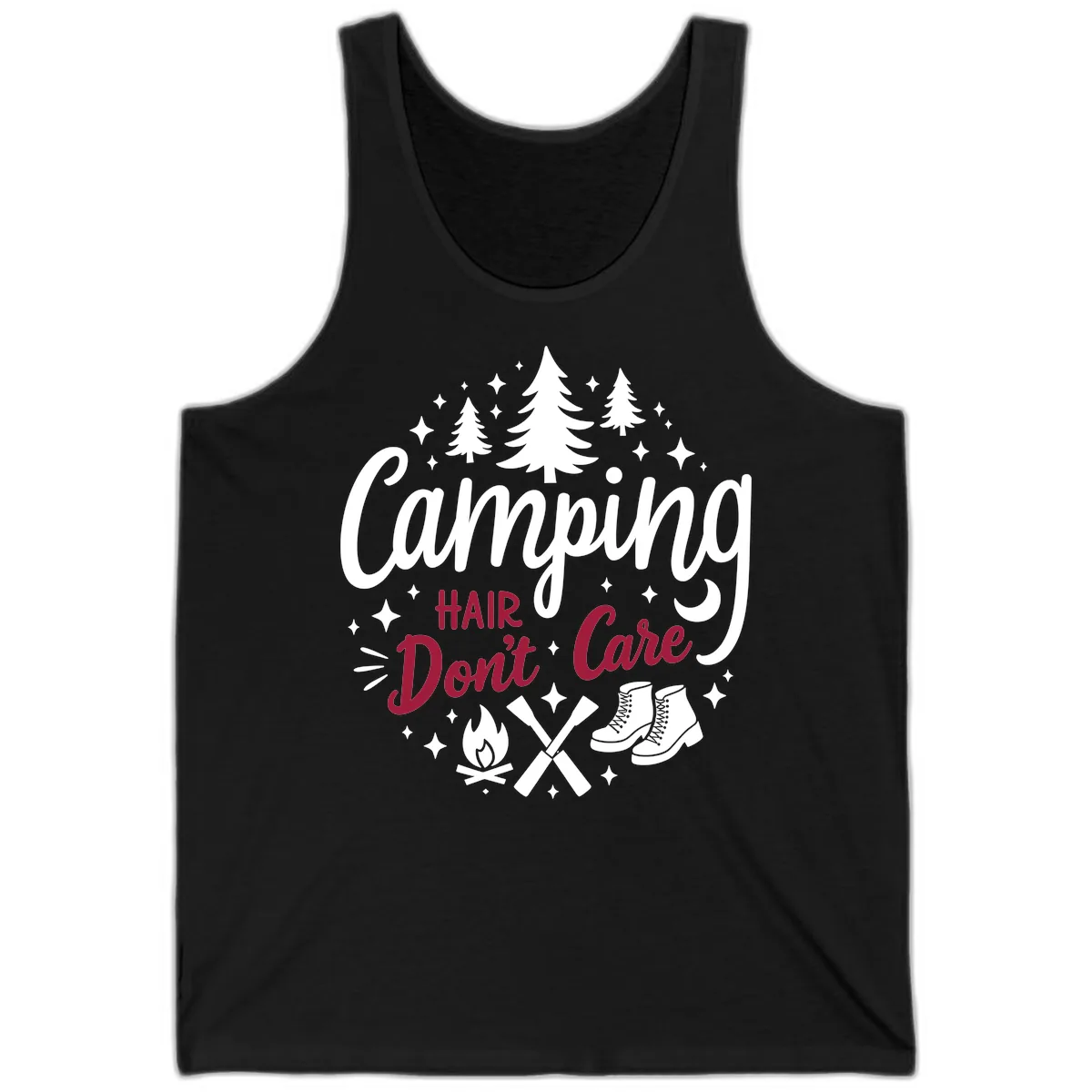 Camping Hair Don't Care Tank in Black