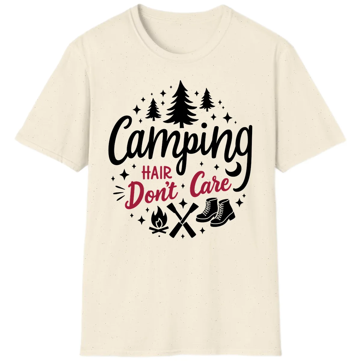 Camping Hair Don't Care T-Shirt in Natural