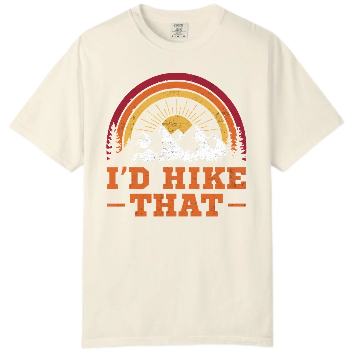 I'd Hike That Mountain Sunset Comfort Color in Ivory