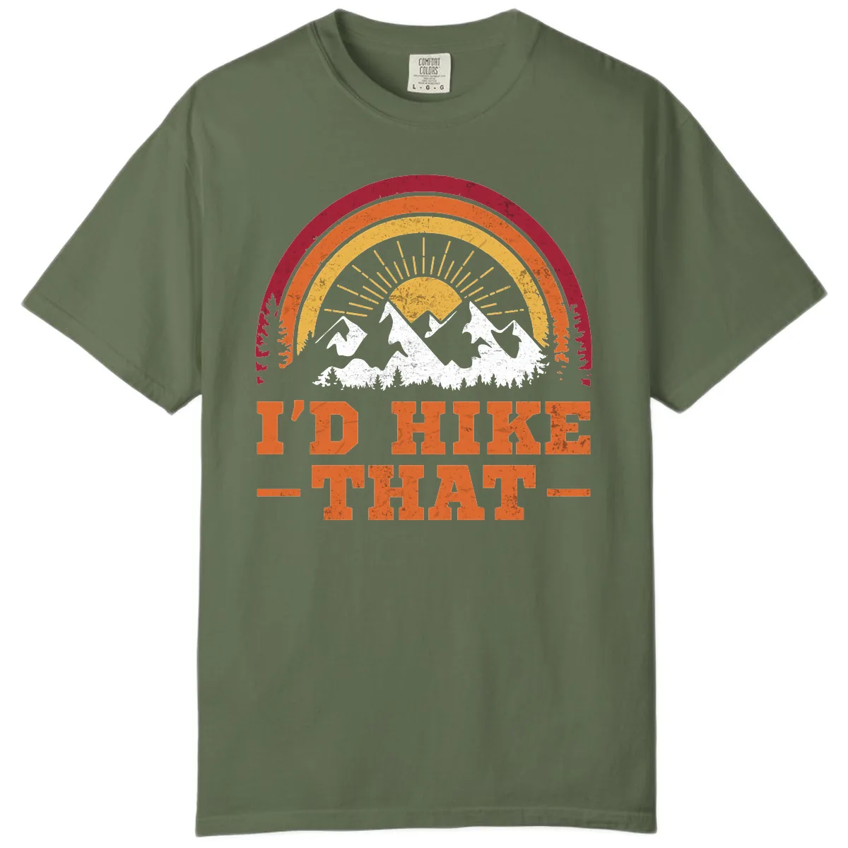 I'd Hike That Mountain Sunset Comfort Color in Sage