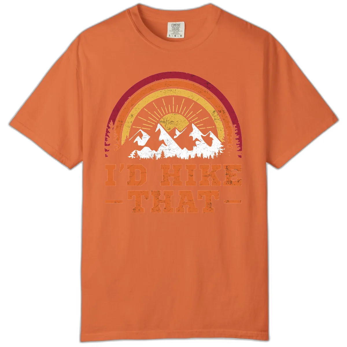 I'd Hike That Mountain Sunset Comfort Color in Burnt Orange