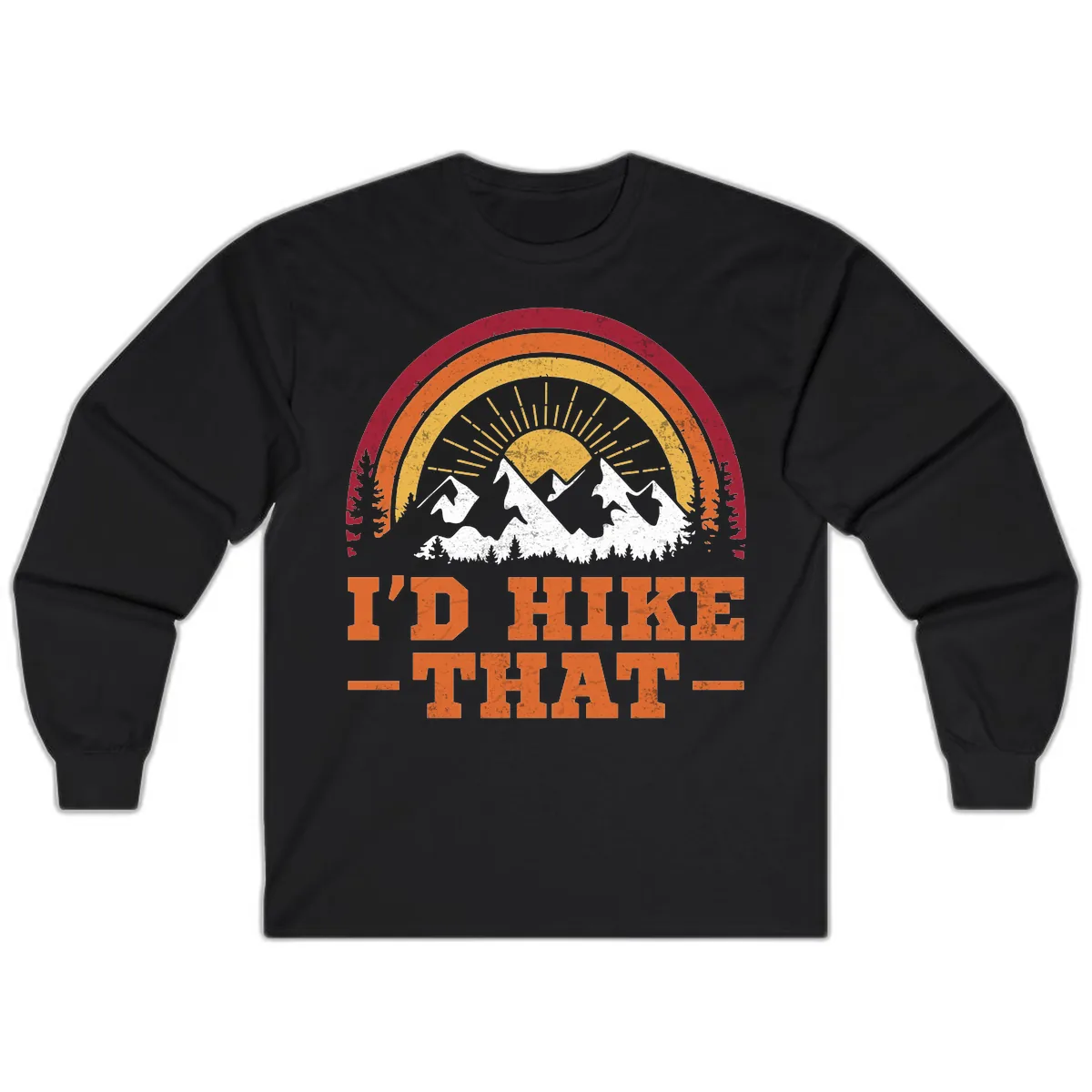 I'd Hike That Mountain Sunset Long Sleeve in Black