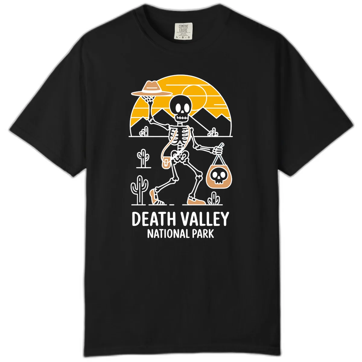 Death Valley Skeleton Cowboy Comfort Color in Black