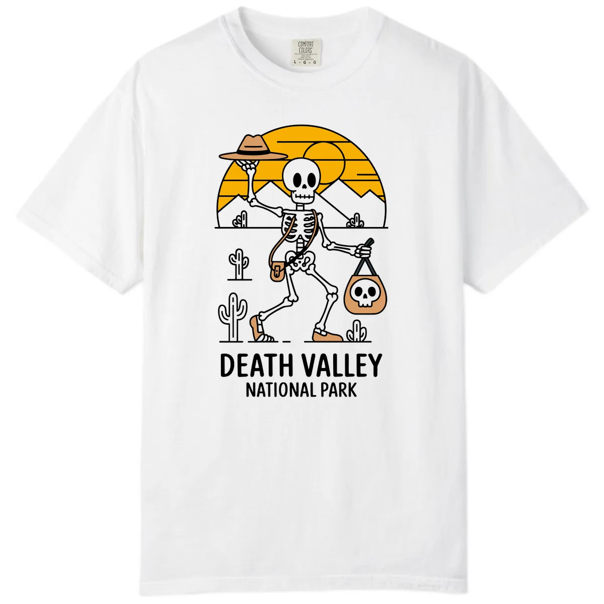 Death Valley Skeleton Cowboy Comfort Color in White