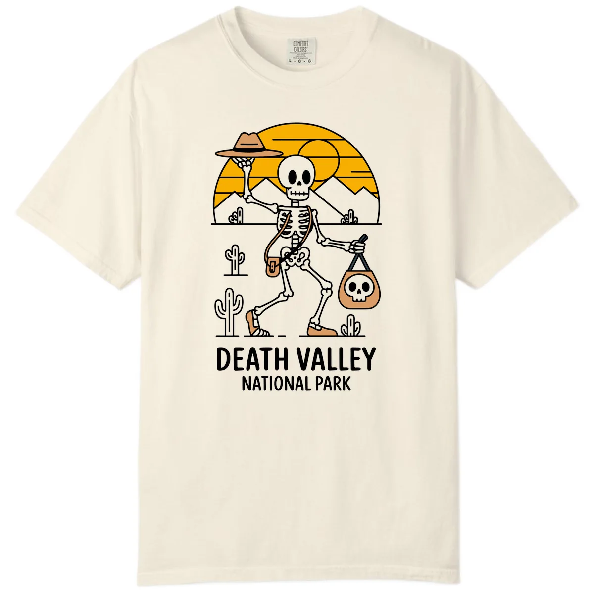 Death Valley Skeleton Cowboy Comfort Color in Ivory
