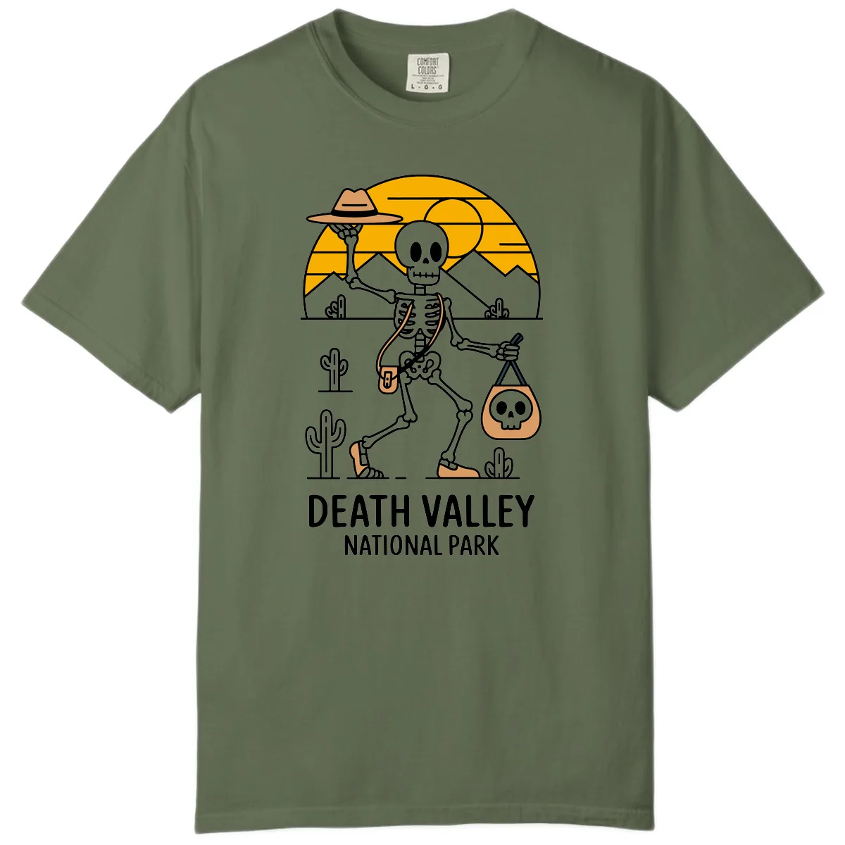 Death Valley Skeleton Cowboy Comfort Color in Sage
