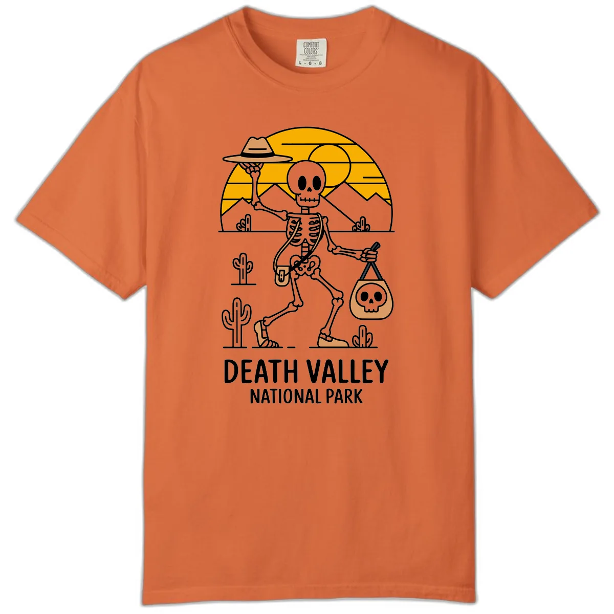 Death Valley Skeleton Cowboy Comfort Color in Burnt Orange