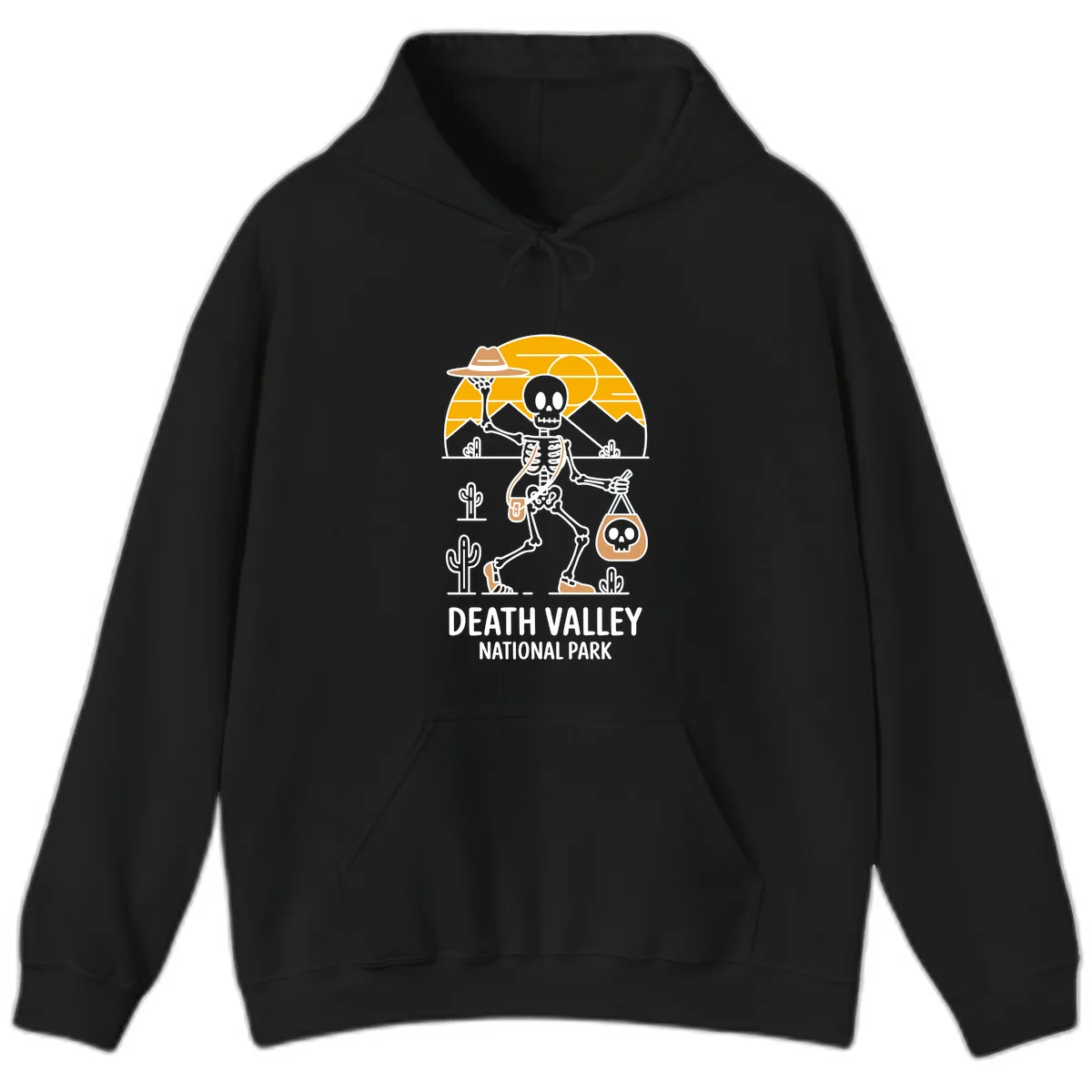 Death Valley Skeleton Cowboy Hoodie in Black
