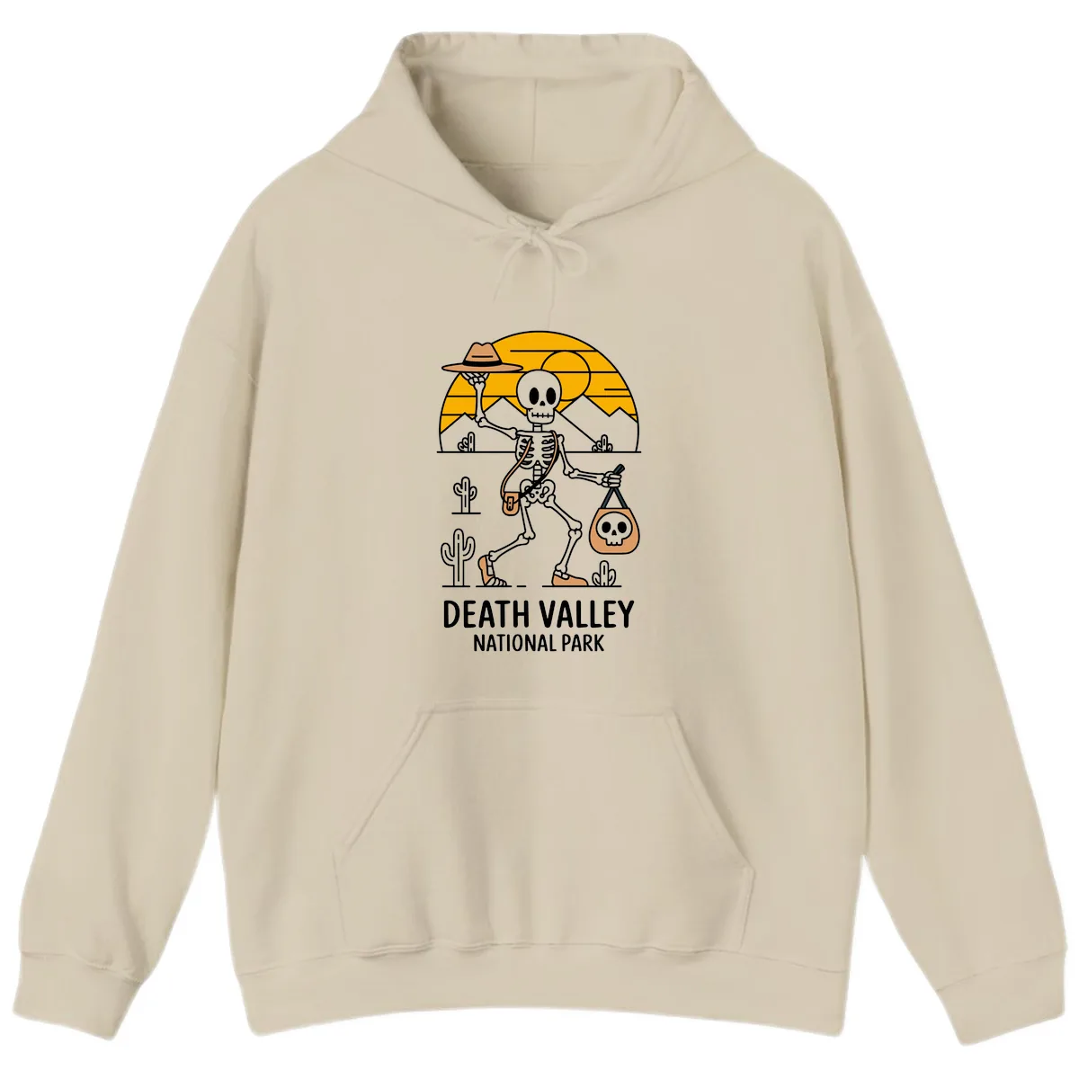 Death Valley Skeleton Cowboy Hoodie in Sand