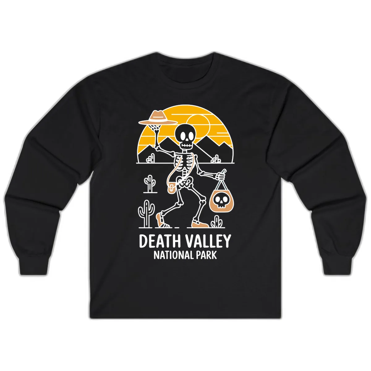 Death Valley Skeleton Cowboy Long Sleeve in Black