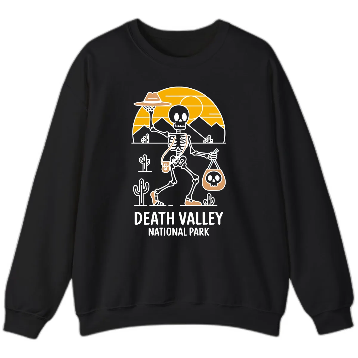 Death Valley Skeleton Cowboy Sweatshirt in Black