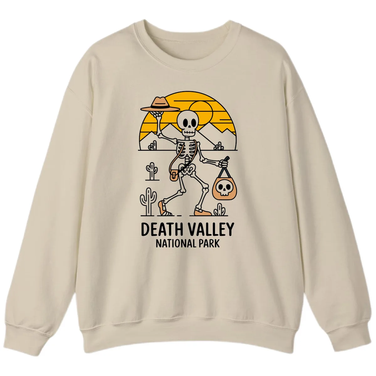 Death Valley Skeleton Cowboy Sweatshirt in Sand