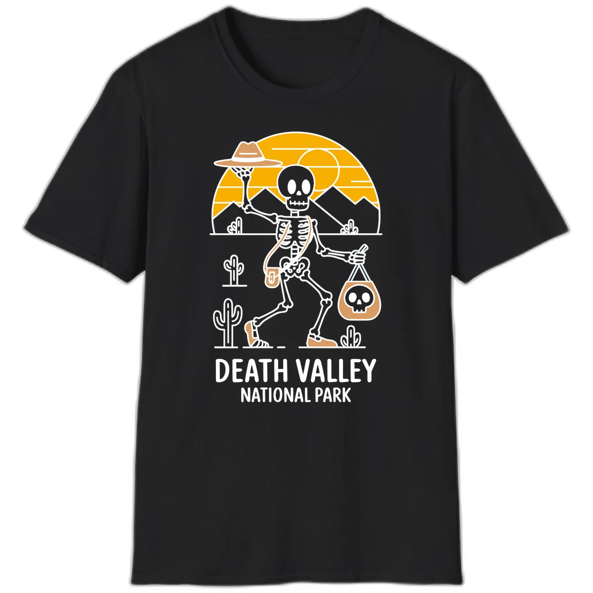 Death Valley Skeleton Cowboy T-Shirt in Black
