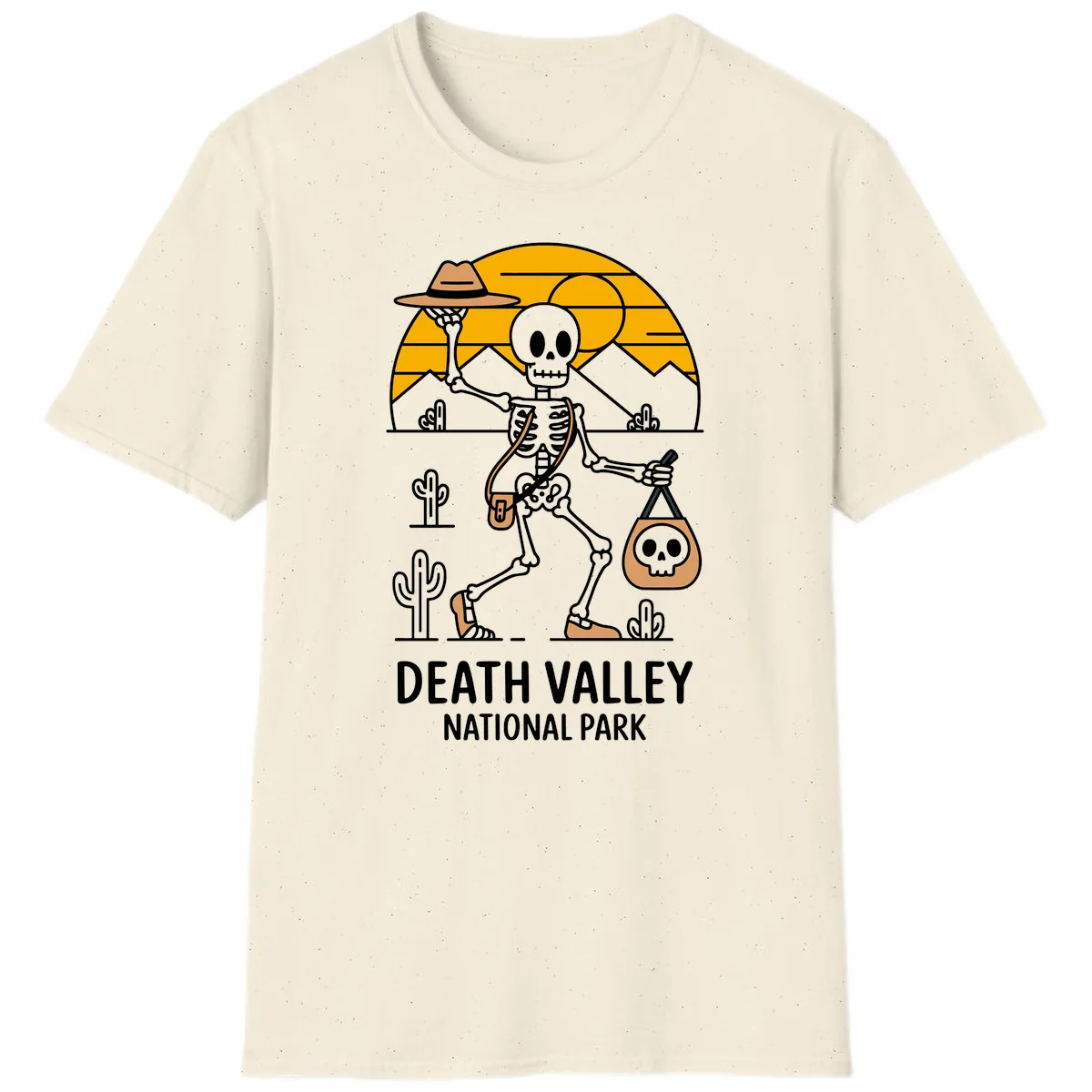 Death Valley Skeleton Cowboy T-Shirt in Natural