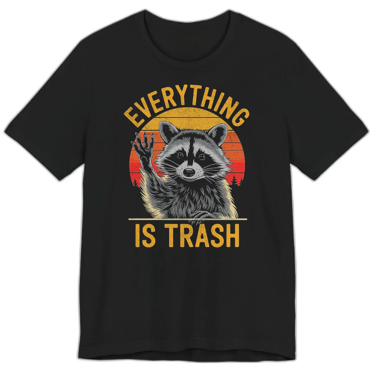 Everything Is Trash Raccoon Premium T-Shirt in Black