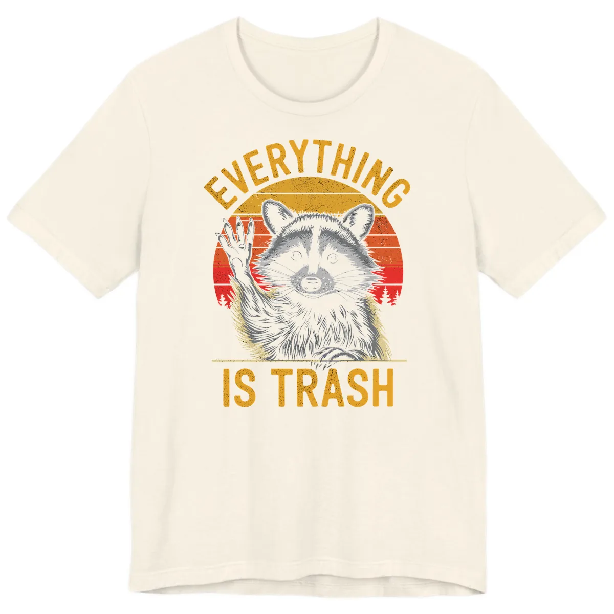 Everything Is Trash Raccoon Premium T-Shirt in Natural