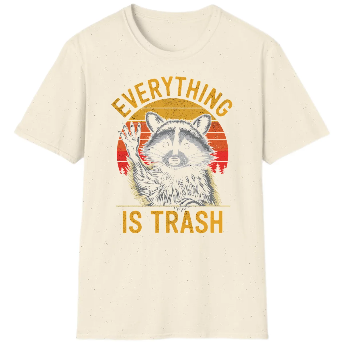 Everything Is Trash Raccoon T-Shirt in Natural
