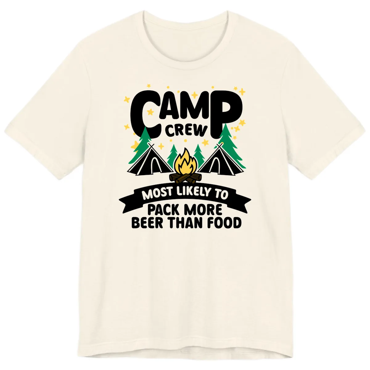 Camp Crew Beer Over Food Premium T-Shirt in Natural