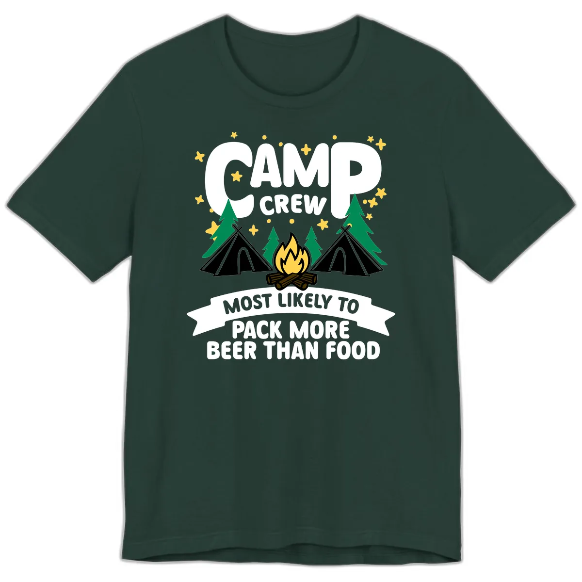 Camp Crew Beer Over Food Premium T-Shirt in Forest