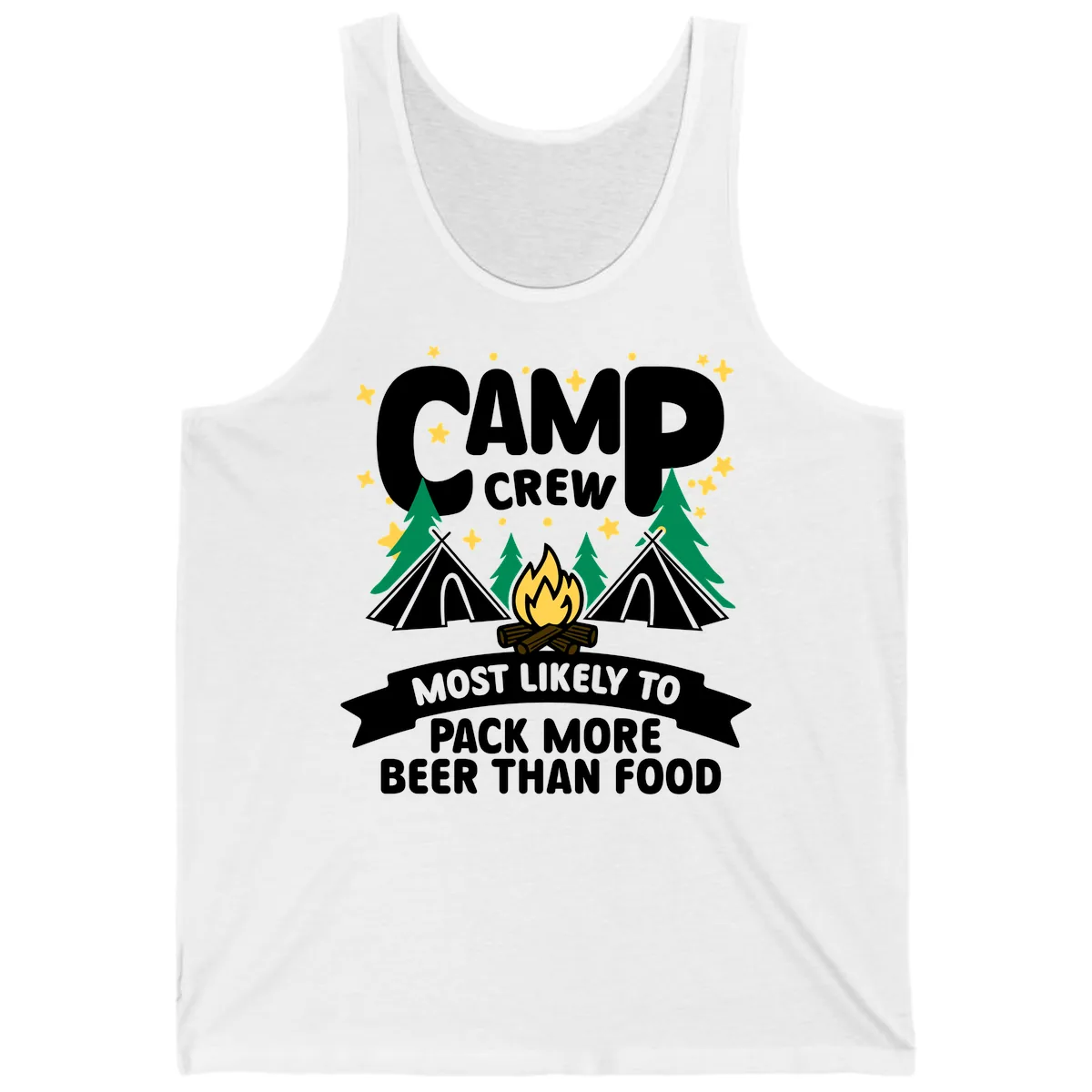 Camp Crew Beer Over Food Tank in White