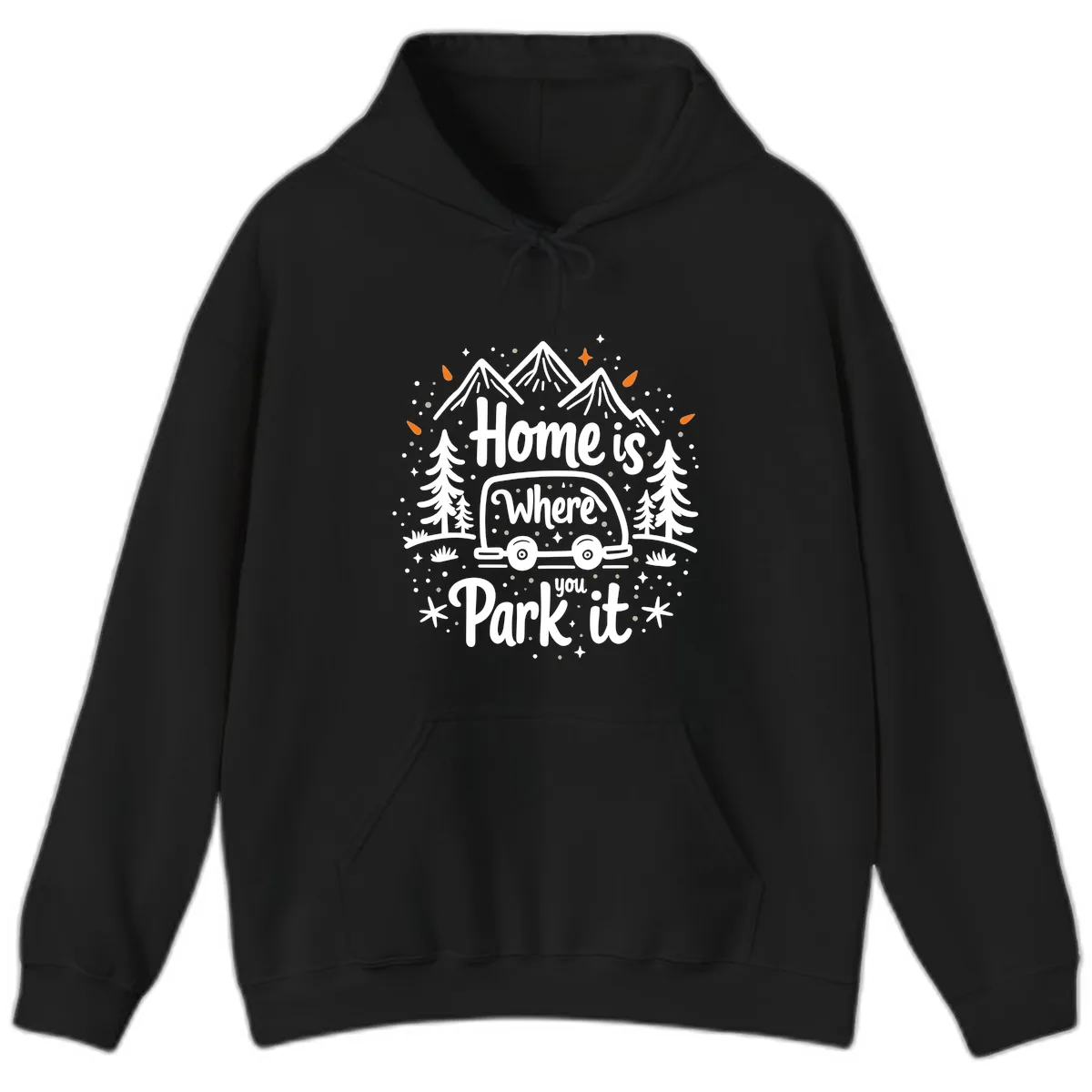 Home Is Where You Park It Hoodie in Black