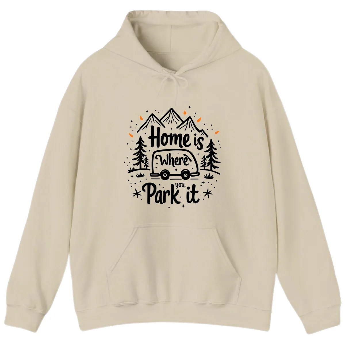 Home Is Where You Park It Hoodie in Sand