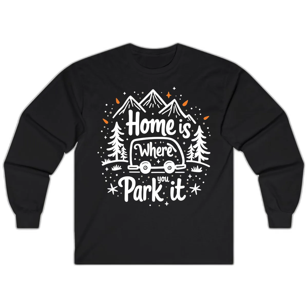 Home Is Where You Park It Long Sleeve in Black