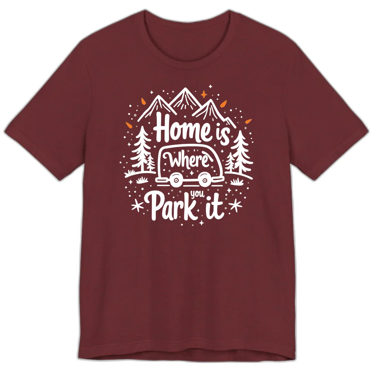 Home Is Where You Park It Premium T-Shirt in Heather Cardinal