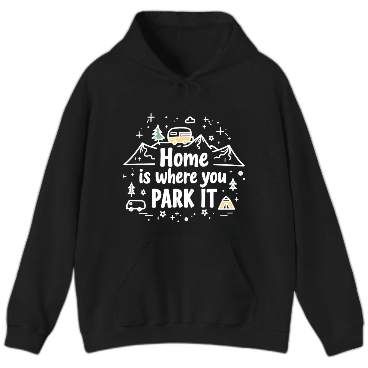 Home Is Where You Park It Hoodie in Black