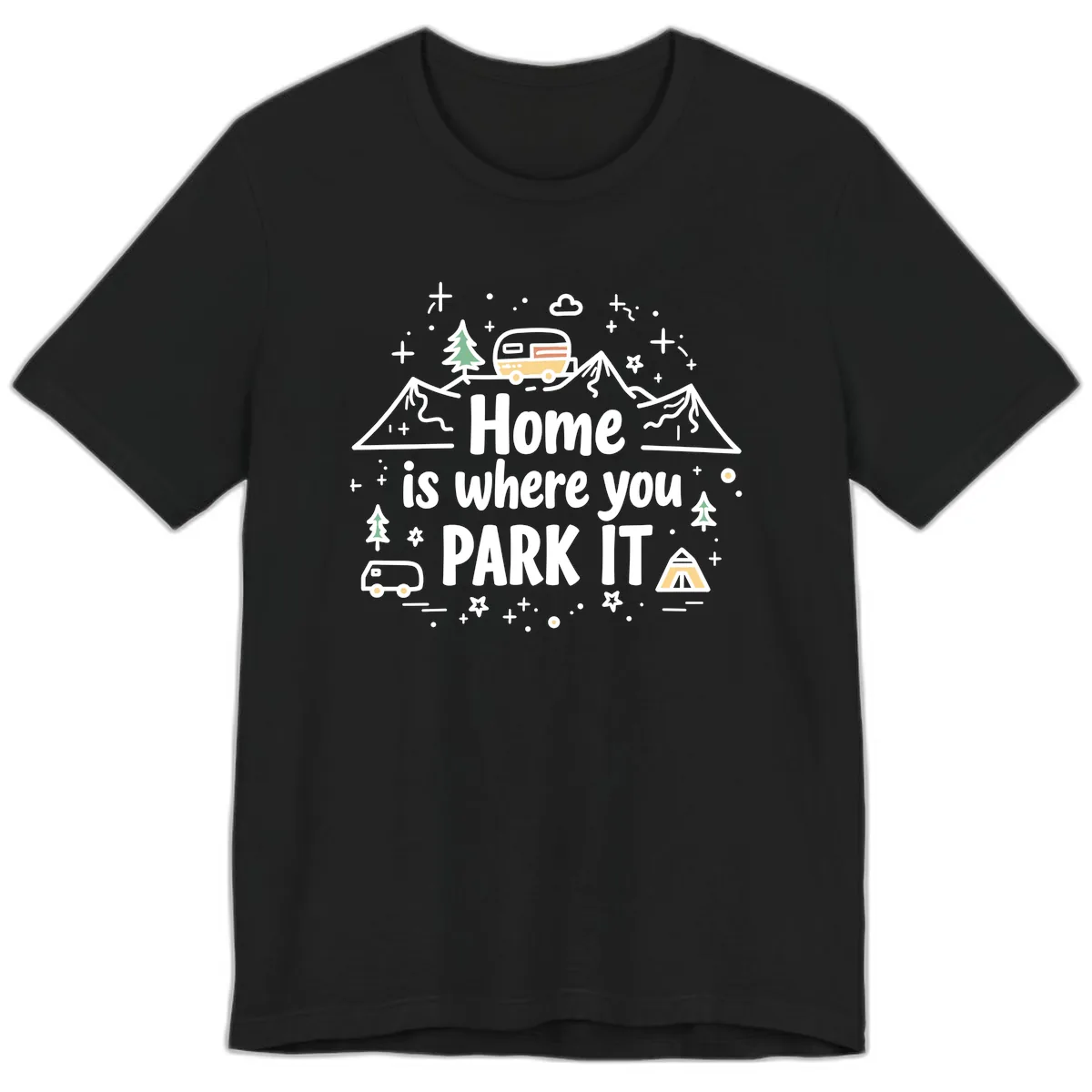 Home Is Where You Park It Premium T-Shirt in Black