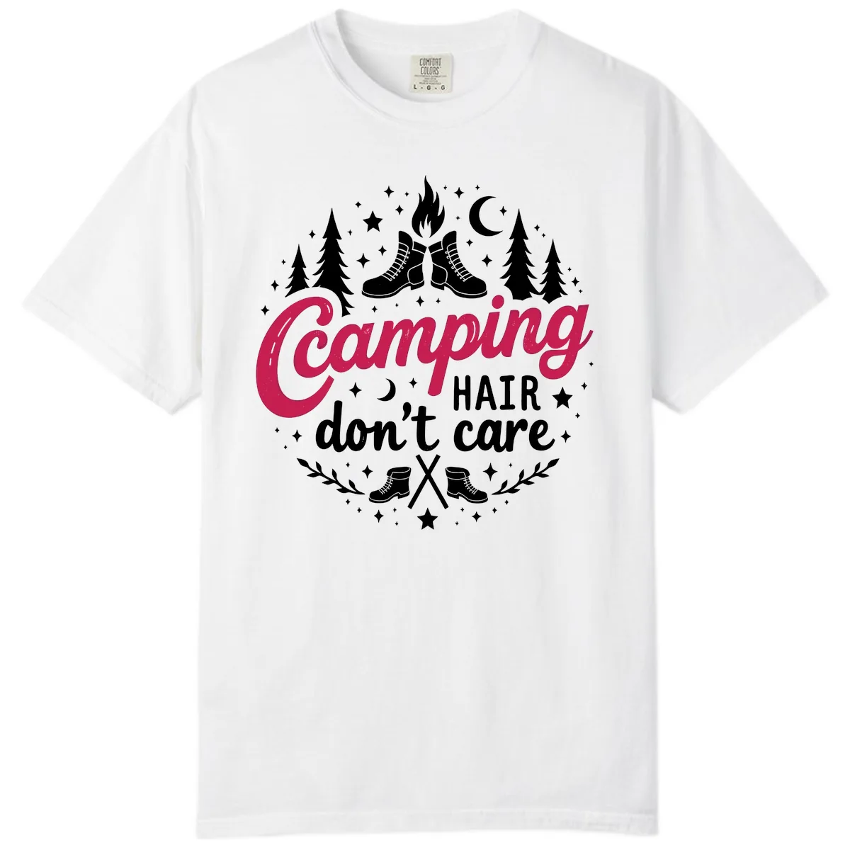 Camping Hair Don't Care Comfort Color in White
