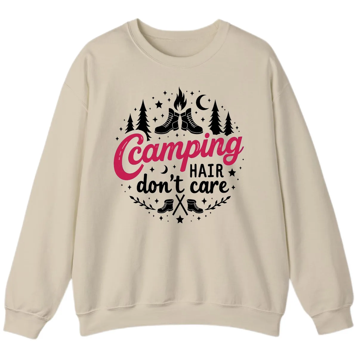 Camping Hair Don't Care Sweatshirt in Sand