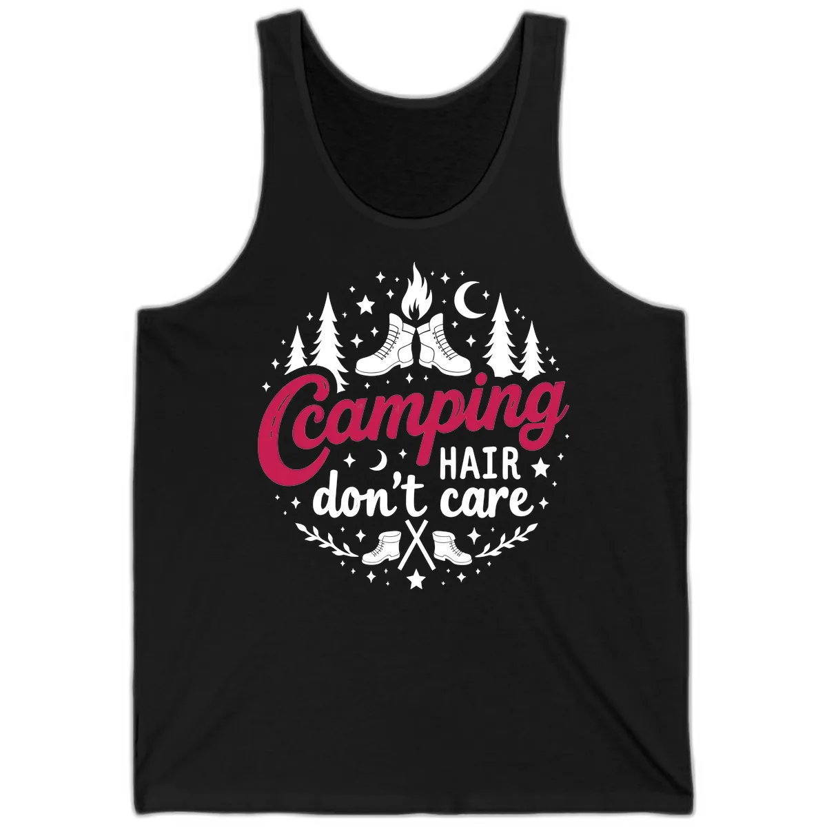 Camping Hair Don't Care Tank in Black