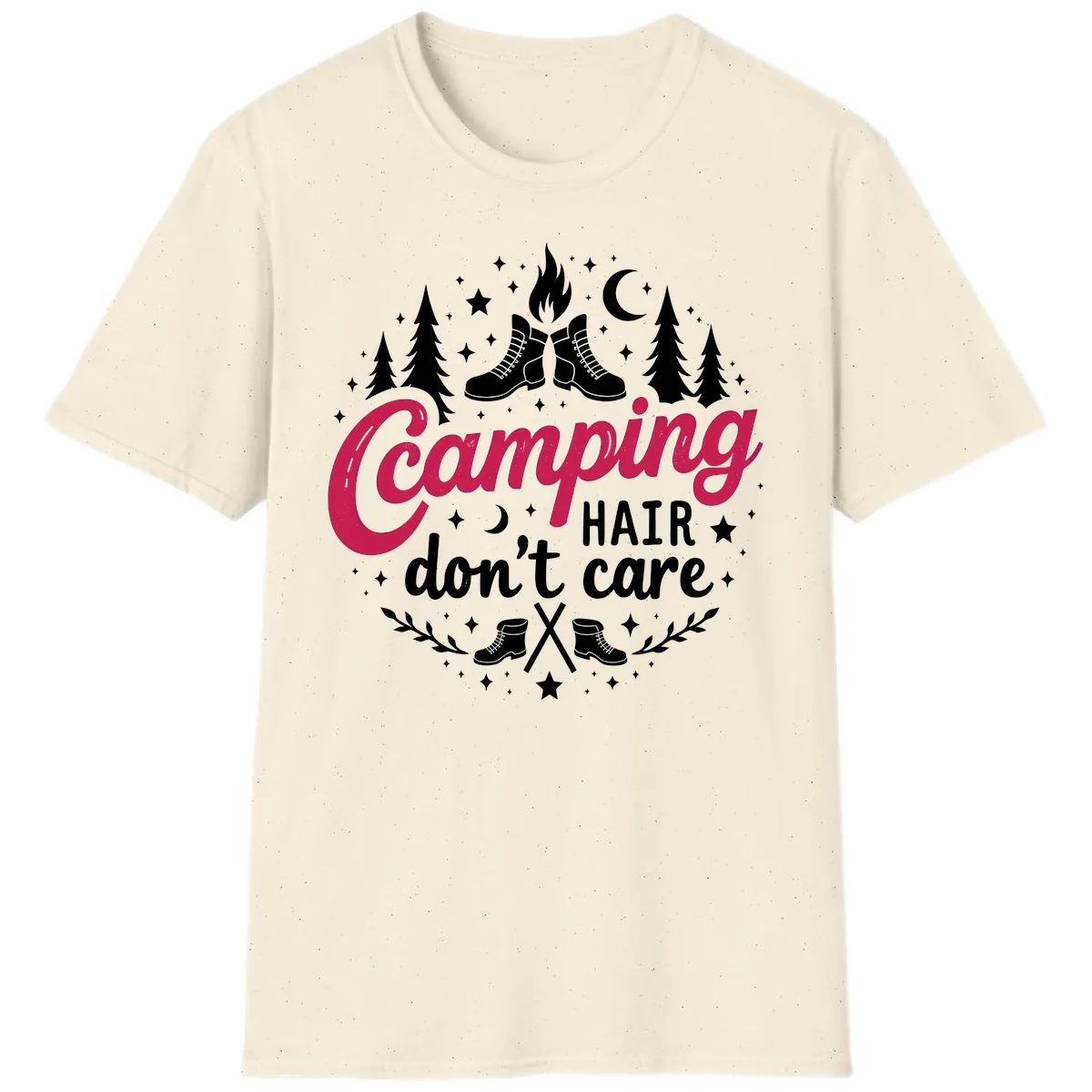 Camping Hair Don't Care T-Shirt in Natural