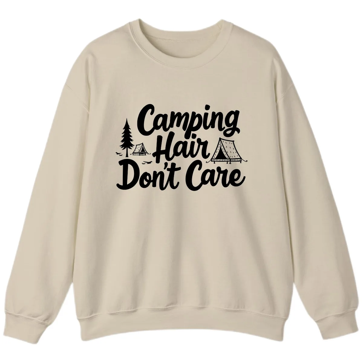 Camping Hair Don't Care Sweatshirt in Sand