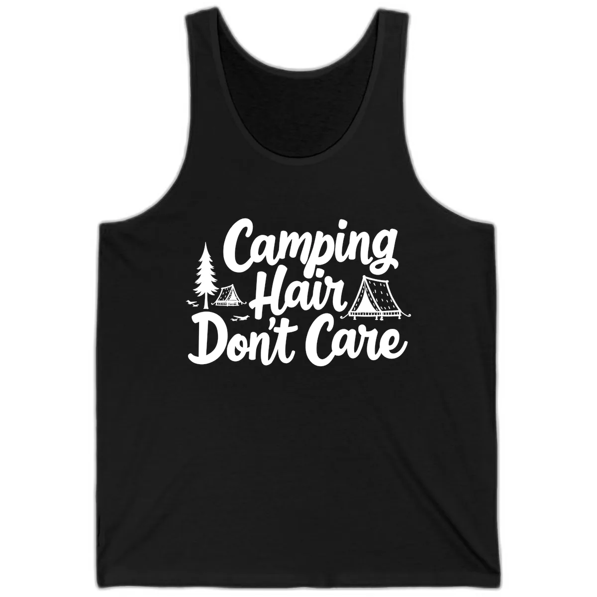 Camping Hair Don't Care Tank in Black