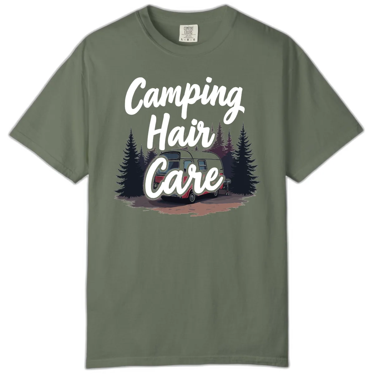 Camping Hair Care Retro Trailer Comfort Color in Moss