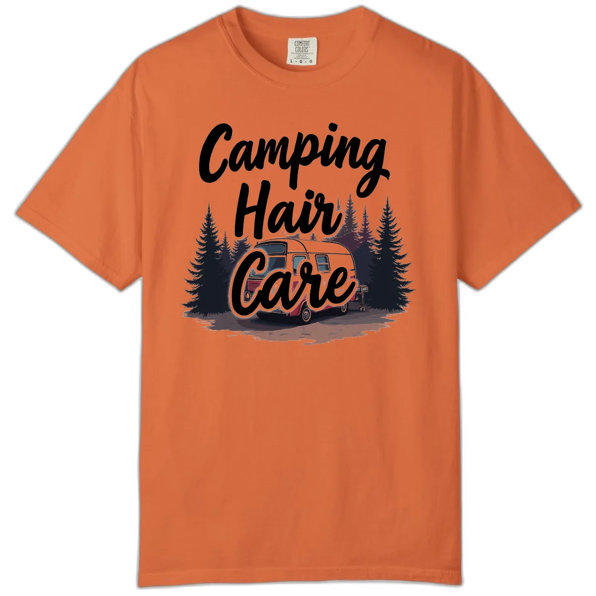 Camping Hair Care Retro Trailer Comfort Color in Burnt Orange