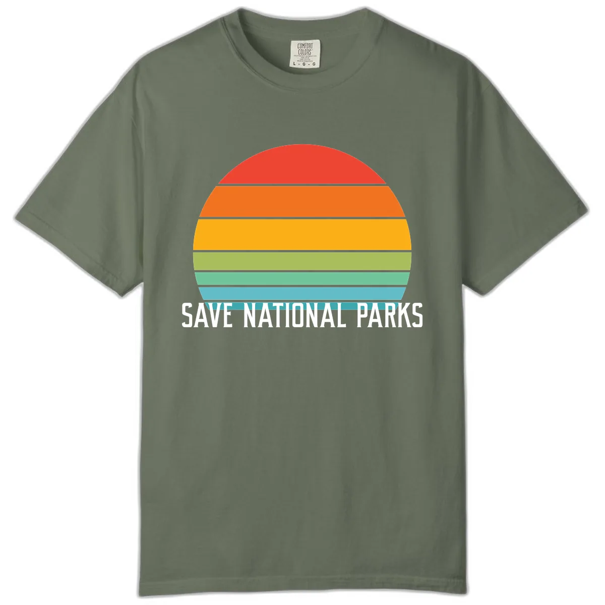 Save National Parks Sunset Layers Comfort Color in Moss