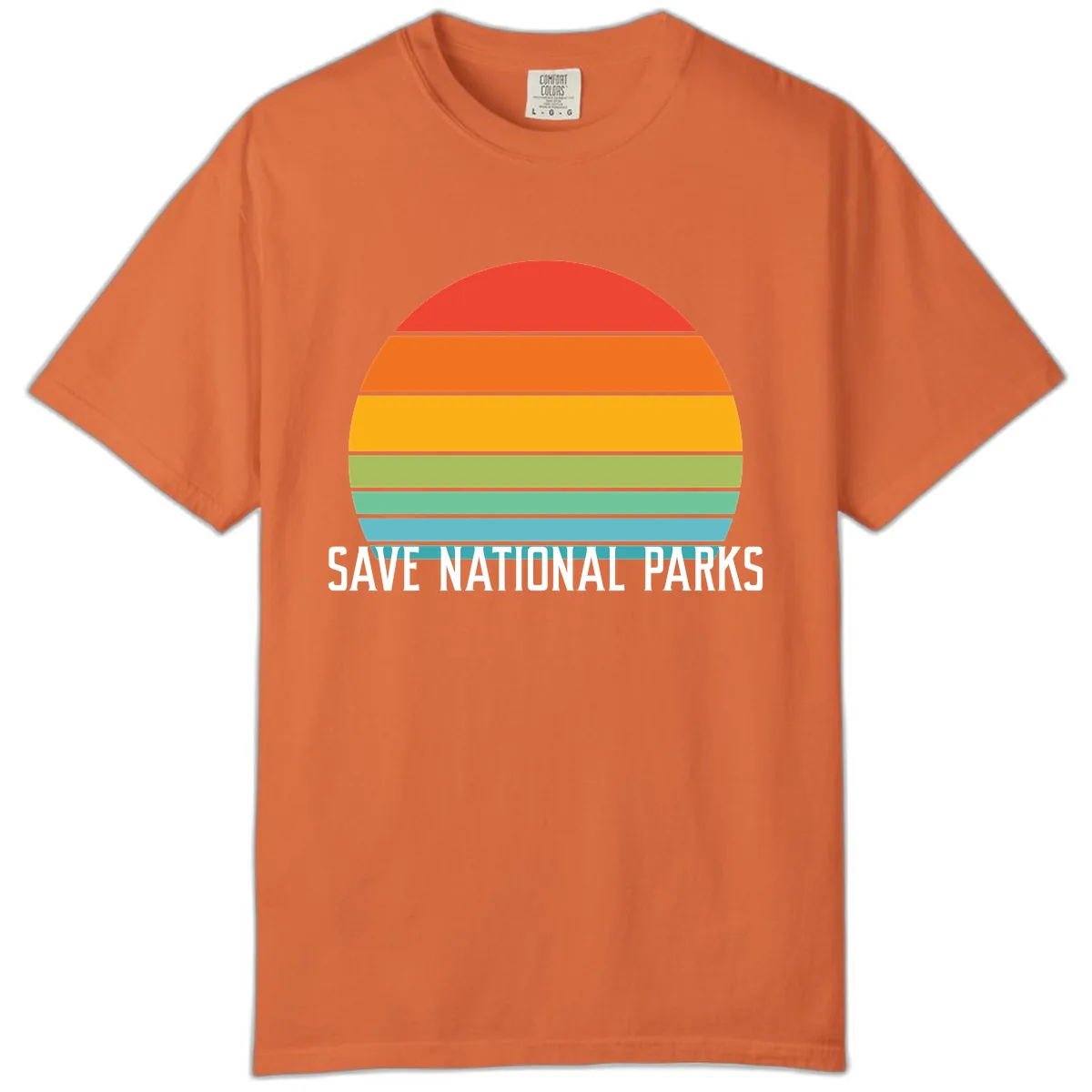 Save National Parks Sunset Layers Comfort Color in Burnt Orange