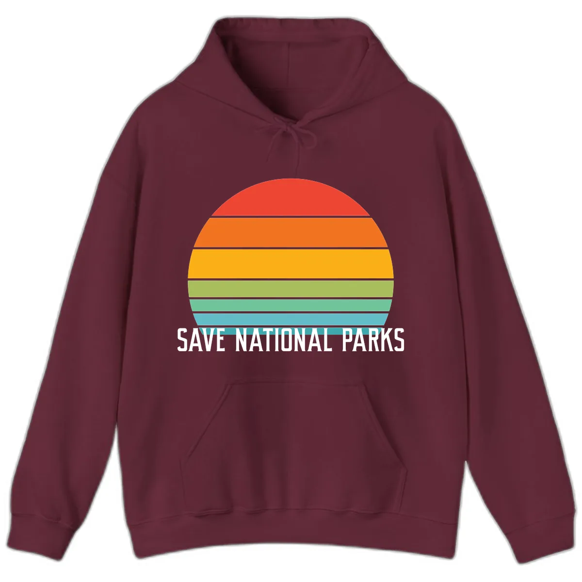 Save National Parks Sunset Layers Hoodie in Maroon