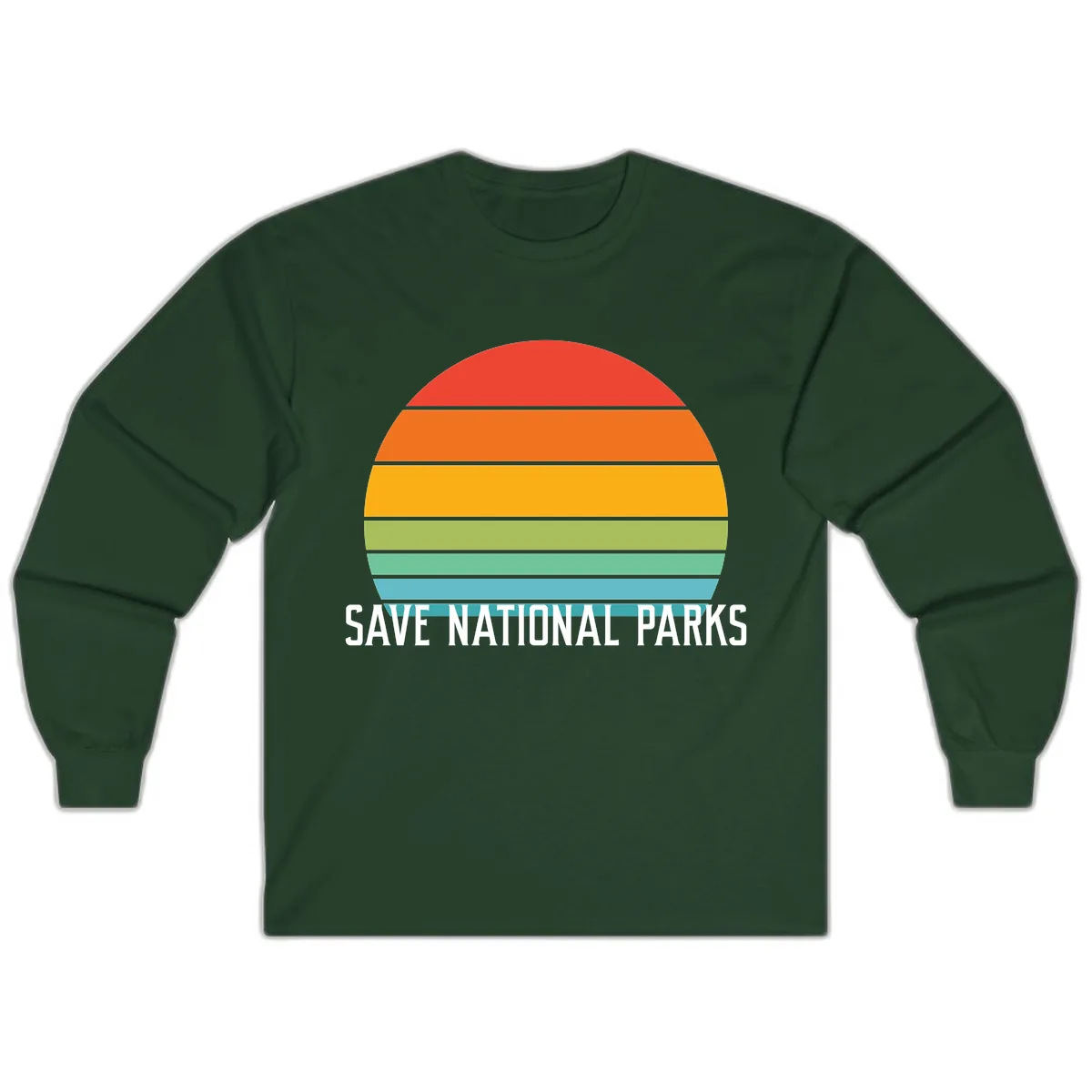 Save National Parks Sunset Layers Long Sleeve in Forest Green